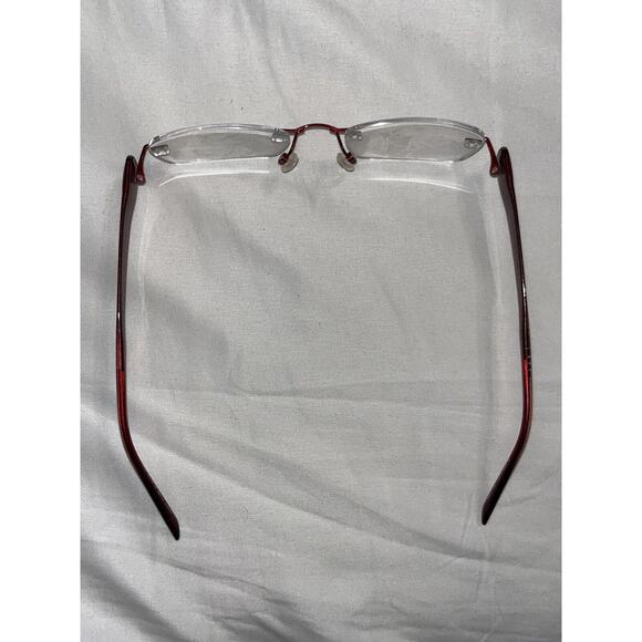 Charmant Eyeglasses CH10926 Red Black Rimless Titanium Frame 50-19-135 Japan - Picture 6 of 7
